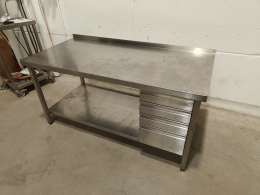 Rvs tafel met lades - 170x80x90 cm 